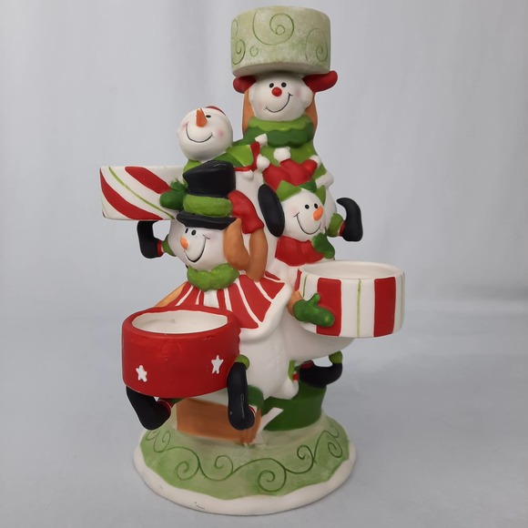 Yankee Candle Circus Snowman Christmas Multiple Tea Light Ceramic Holder